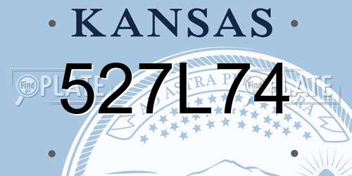 527L74 Kansas License Plate