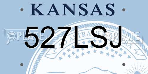 527LSJ Kansas License Plate