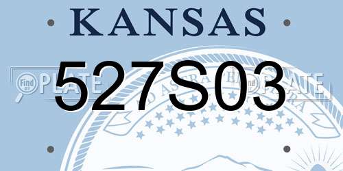 527S03 Kansas License Plate