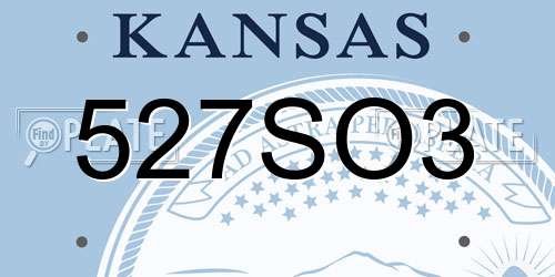 527SO3 Kansas License Plate