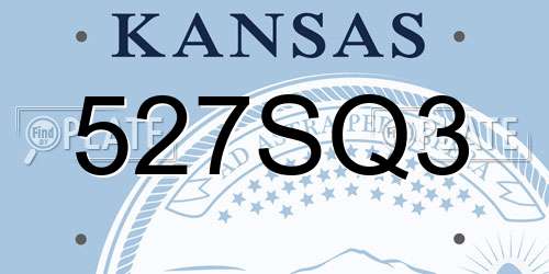 527SQ3 Kansas License Plate