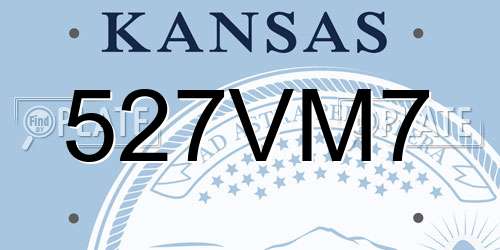 527VM7 Kansas License Plate