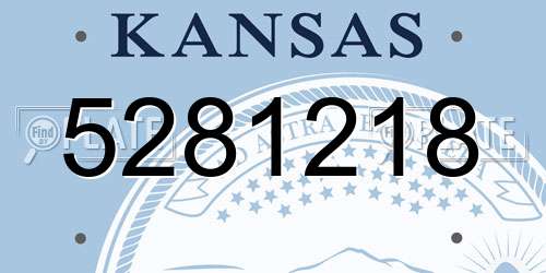 5281218 Kansas License Plate