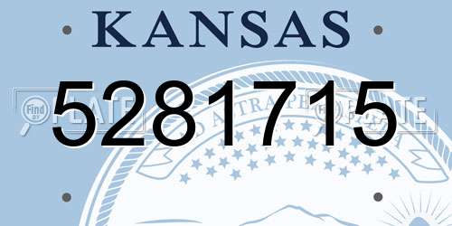 5281715 Kansas License Plate