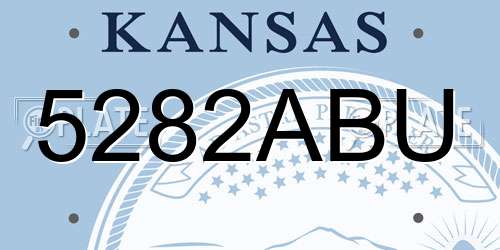 5282ABU Kansas License Plate