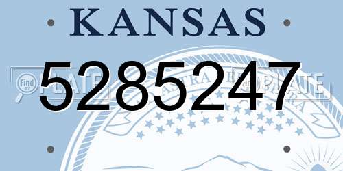 5285247 Kansas License Plate