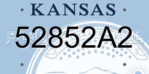 52852A2 Kansas License Plate