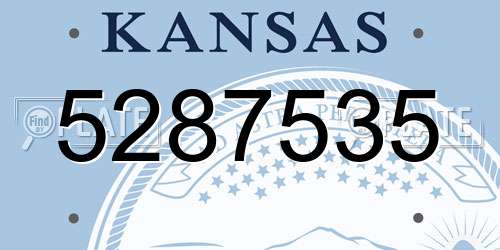 5287535 Kansas License Plate