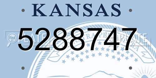 5288747 Kansas License Plate