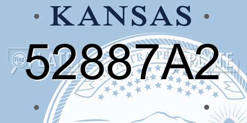 52887A2 Kansas License Plate