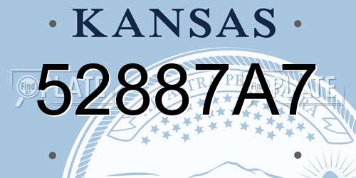 52887A7 Kansas License Plate