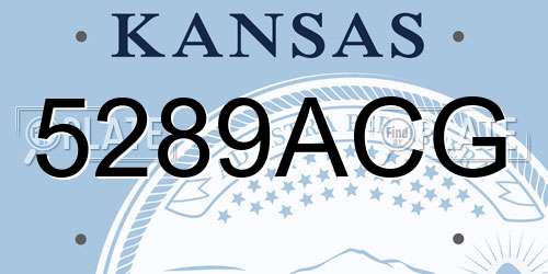 5289ACG Kansas License Plate