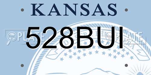 528BUI Kansas License Plate