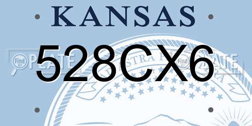 528CX6 Kansas License Plate