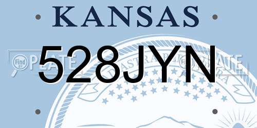 528JYN Kansas License Plate