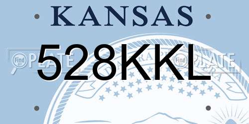 528KKL Kansas License Plate