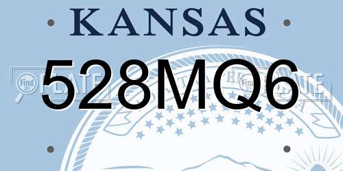 528MQ6 Kansas License Plate