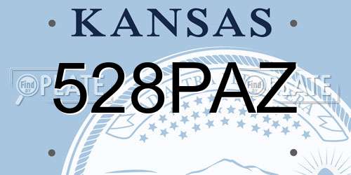 528PAZ Kansas License Plate