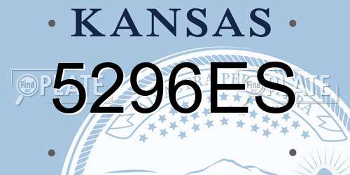 5296ES Kansas License Plate