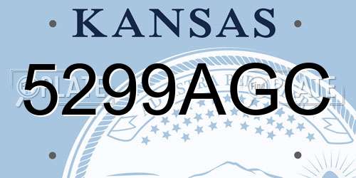 5299AGC Kansas License Plate