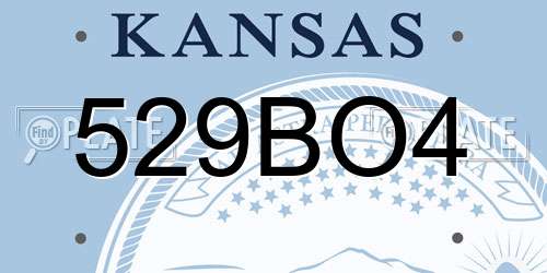 529BO4 Kansas License Plate