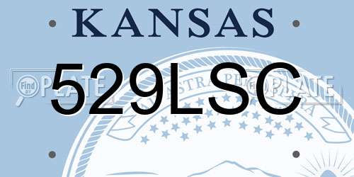 529LSC Kansas License Plate