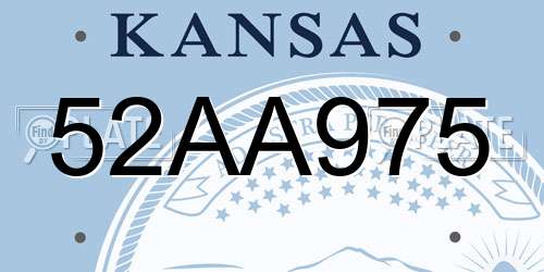 52AA975 Kansas License Plate