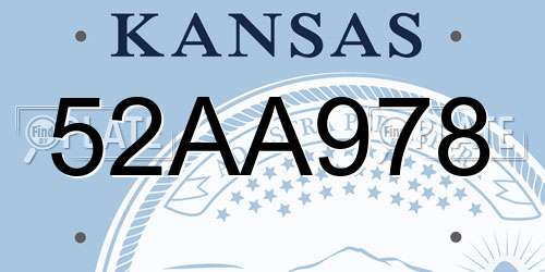 52AA978 Kansas License Plate