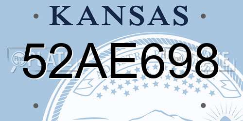 52AE698 Kansas License Plate