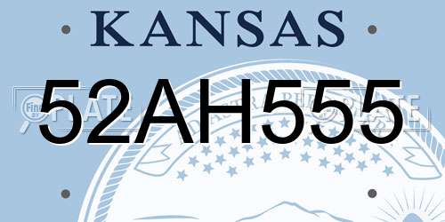 52AH555 Kansas License Plate