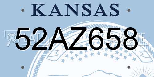 52AZ658 Kansas License Plate
