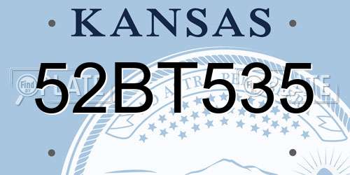 52BT535 Kansas License Plate