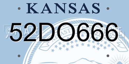 52DO666 Kansas License Plate