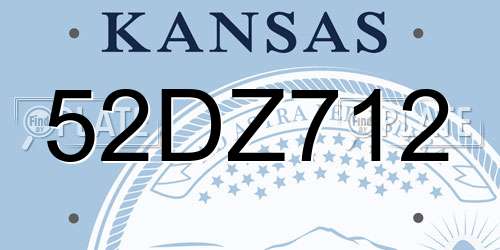 52DZ712 Kansas License Plate
