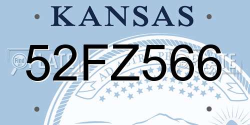 52FZ566 Kansas License Plate