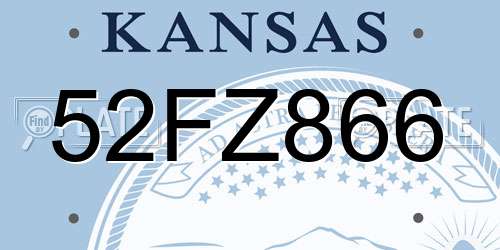 52FZ866 Kansas License Plate
