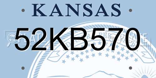 52KB570 Kansas License Plate