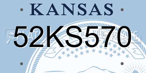52KS570 Kansas License Plate