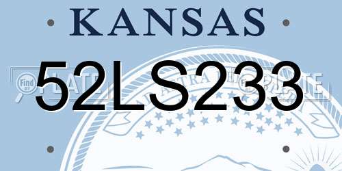 52LS233 Kansas License Plate