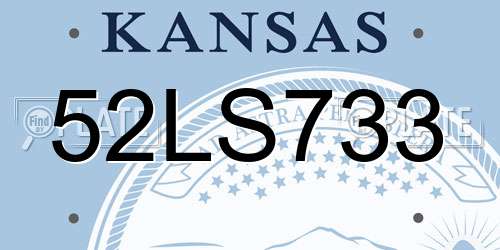52LS733 Kansas License Plate