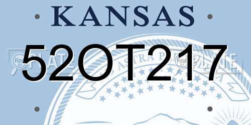 52OT217 Kansas License Plate