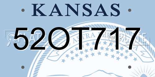 52OT717 Kansas License Plate