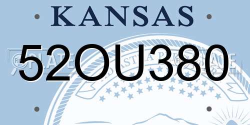 52OU380 Kansas License Plate