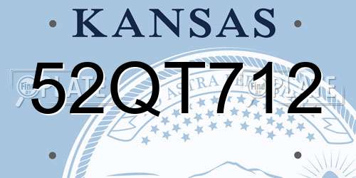 52QT712 Kansas License Plate