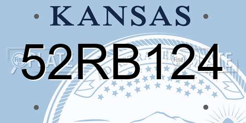 52RB124 Kansas License Plate