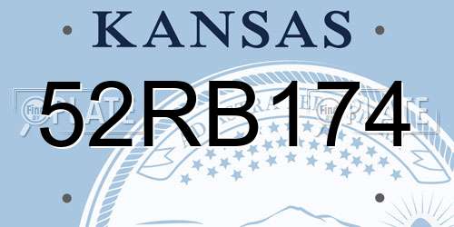 52RB174 Kansas License Plate