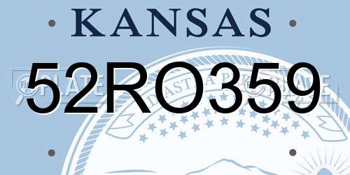 52RO359 Kansas License Plate