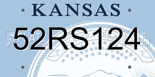 52RS124 Kansas License Plate