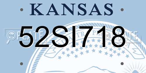 52SI718 Kansas License Plate