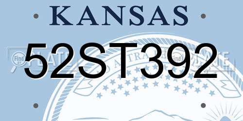 52ST392 Kansas License Plate